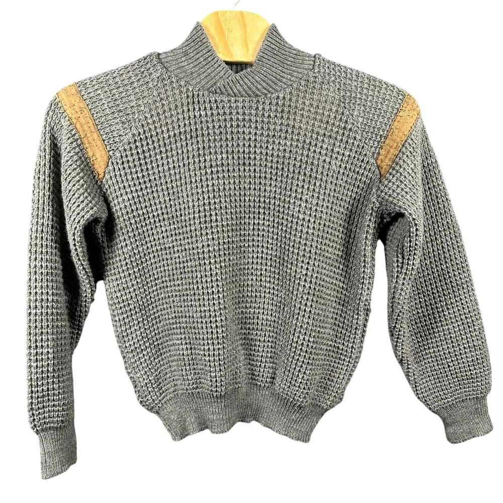 Carson Pirie Scott Mens XL Waffle Knit Sweater Wool Blend Made in Italy